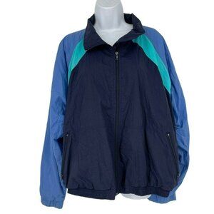 Lands' End Women's Long Sleeve Full Zip Lined Windbreaker Size XL
